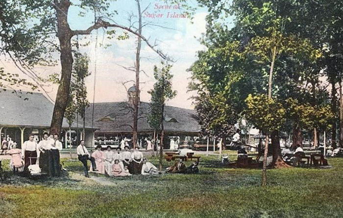 Sugar Island Dance Pavillion - Old Post Card Photo (newer photo)